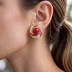 Red Pearl Swirl Stud