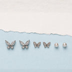 Papillon Crystal Stud Set