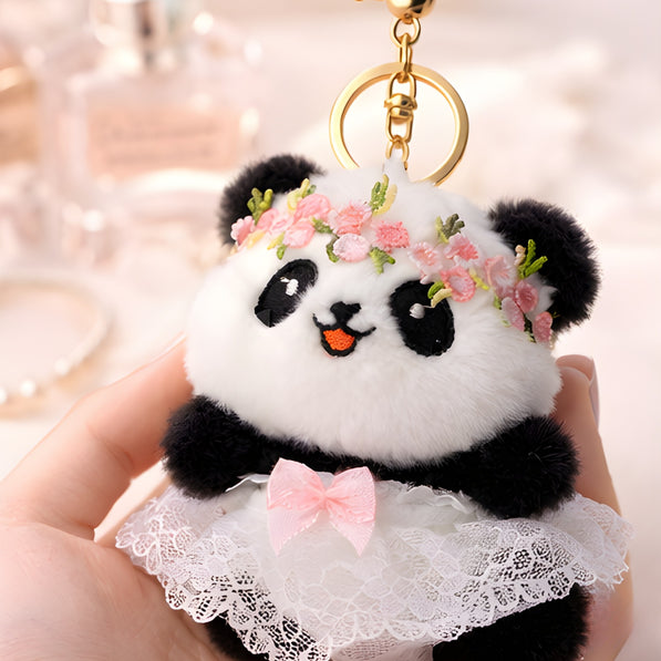 Floral Crown Panda Plush