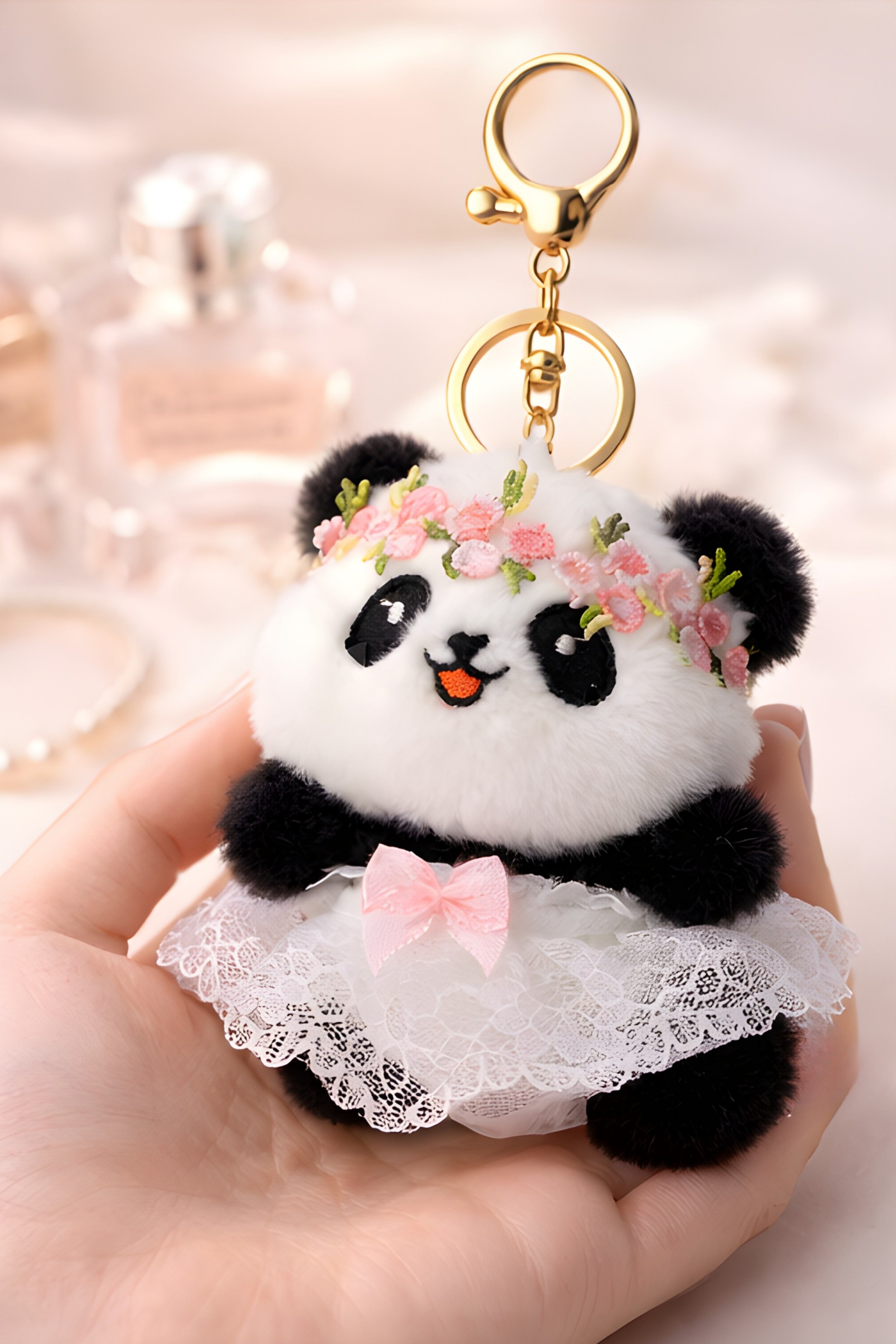 Floral Crown Panda Plush