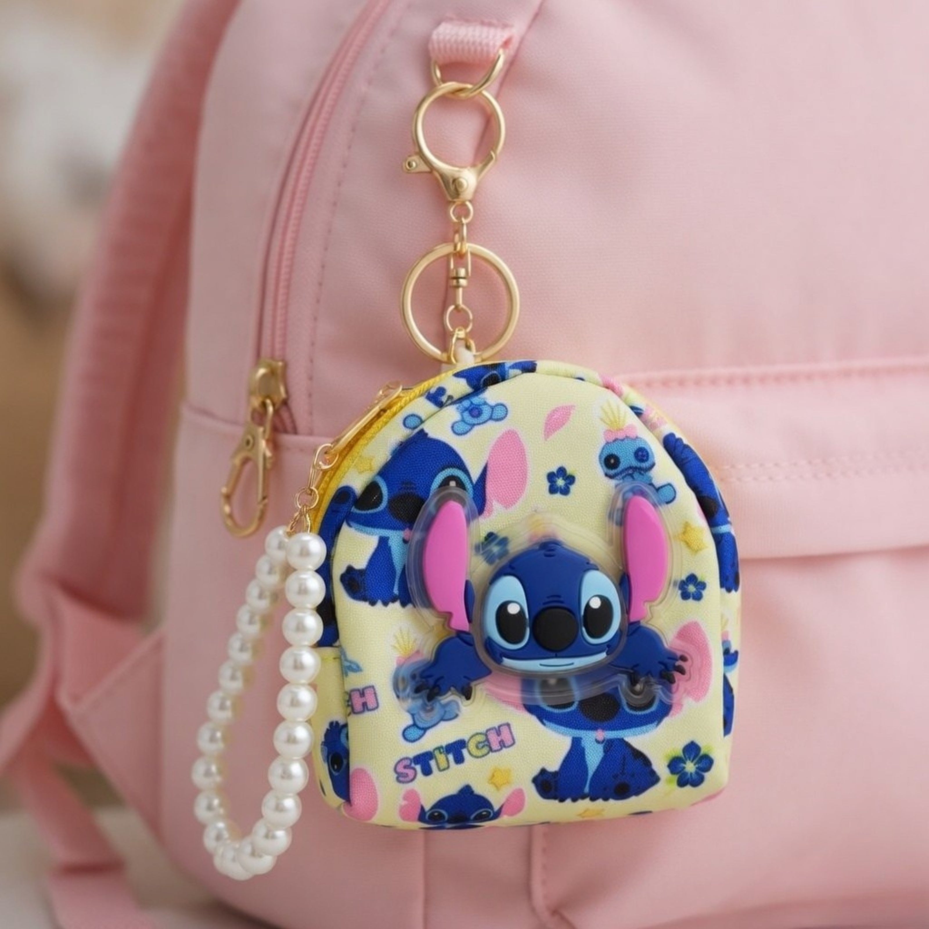 Yellow Stitch Mini Bag Charm
