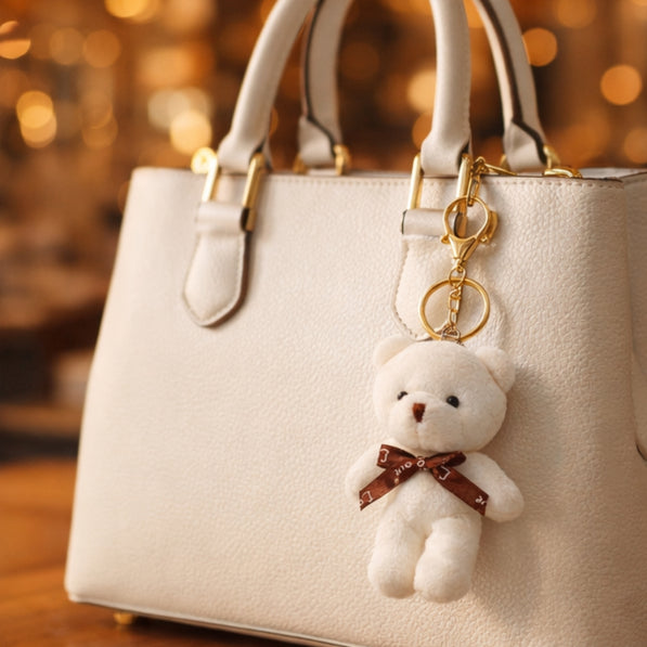 Mini Milky White Teddy Charm