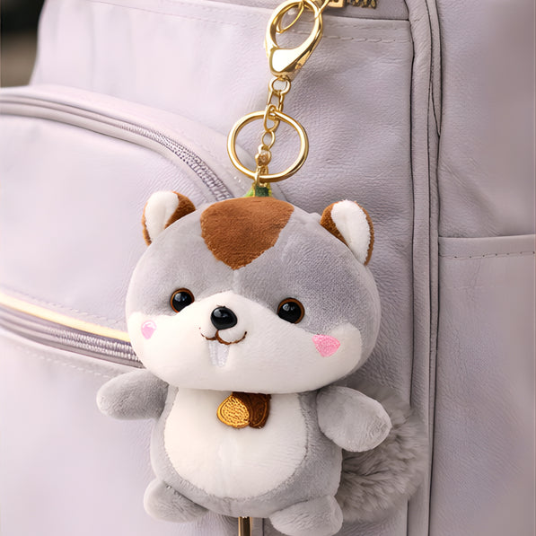 Nutty Grey Squirrel Plush Charm