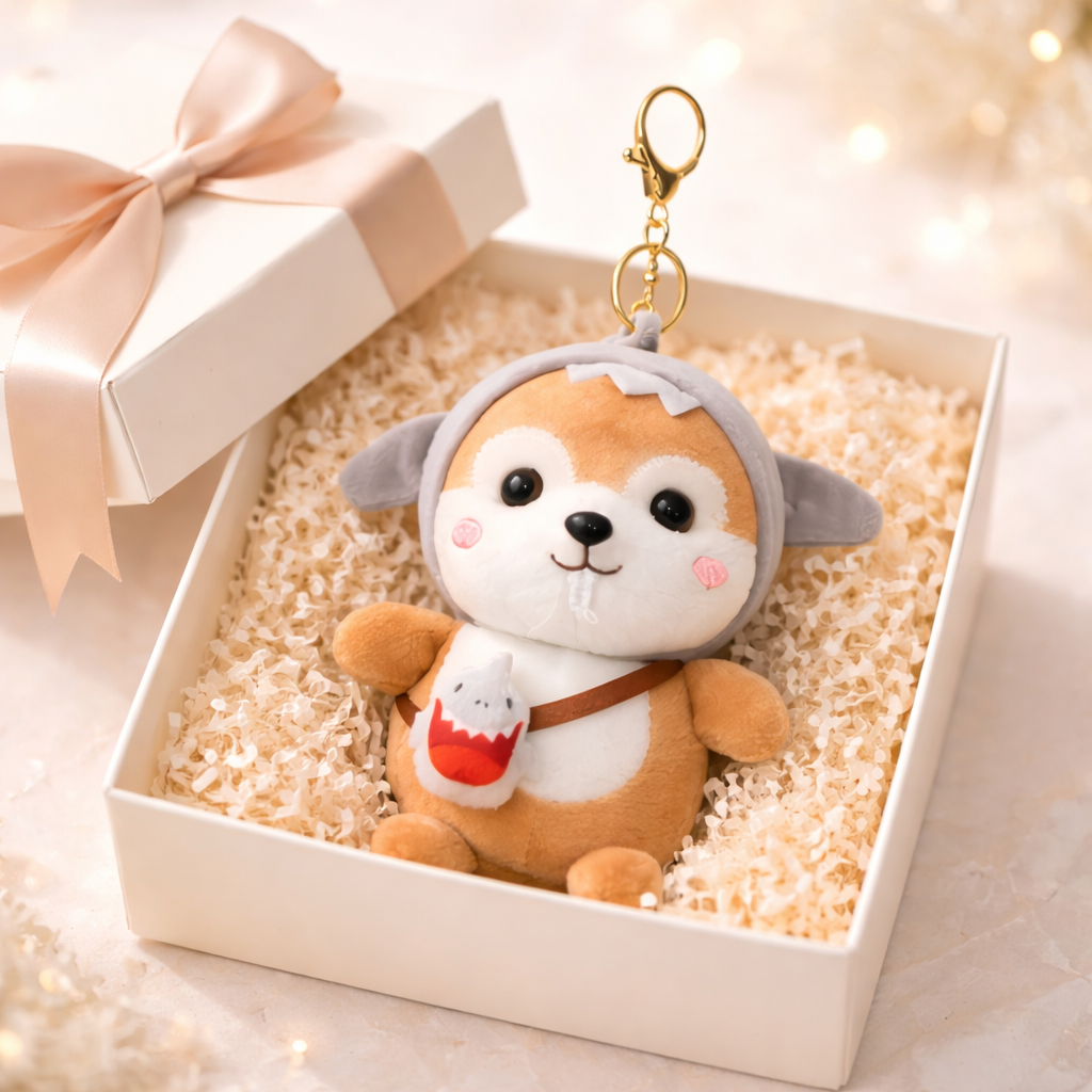 Sharky Grey Shiba Squirrel Plush
