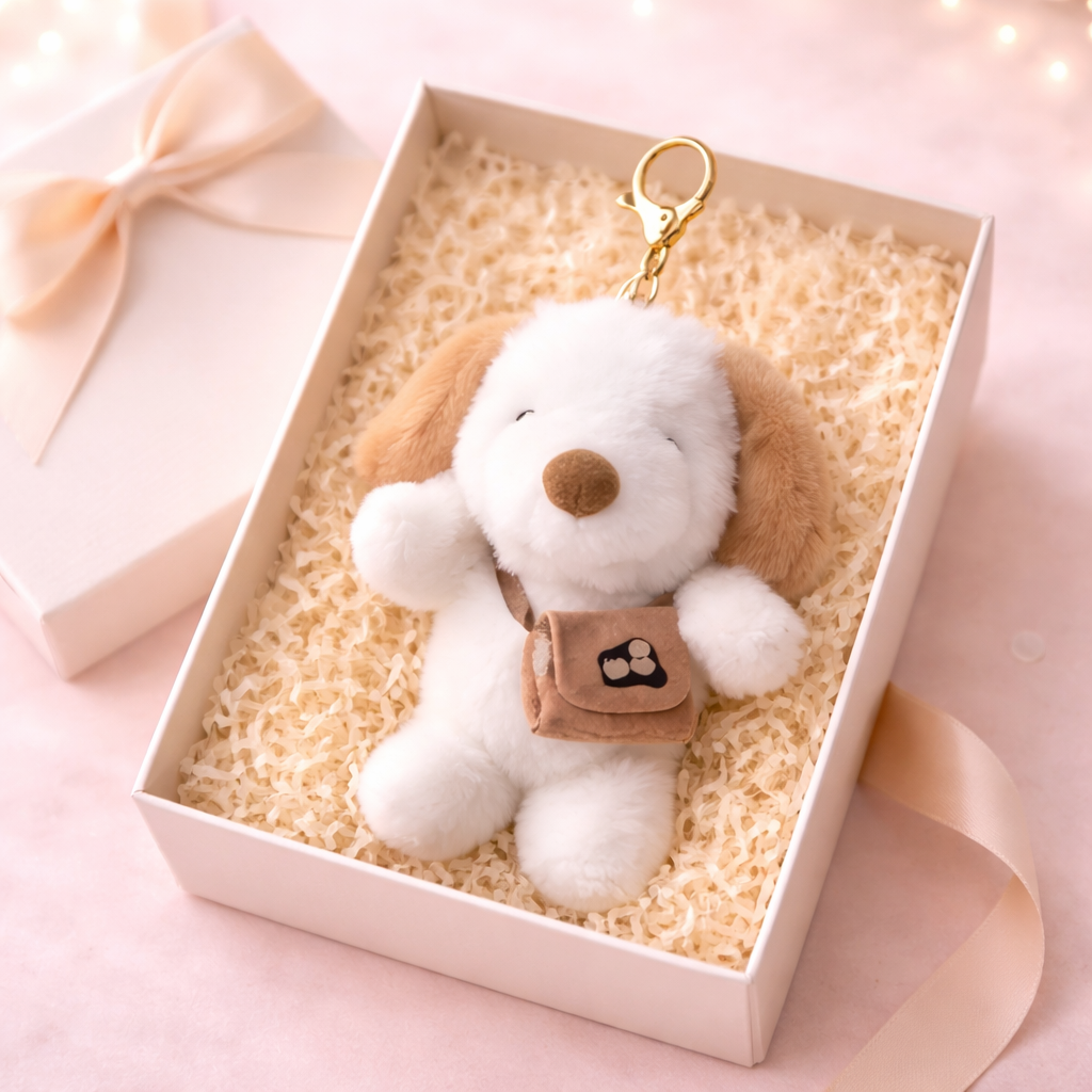 Beige Bag Puppy Plush