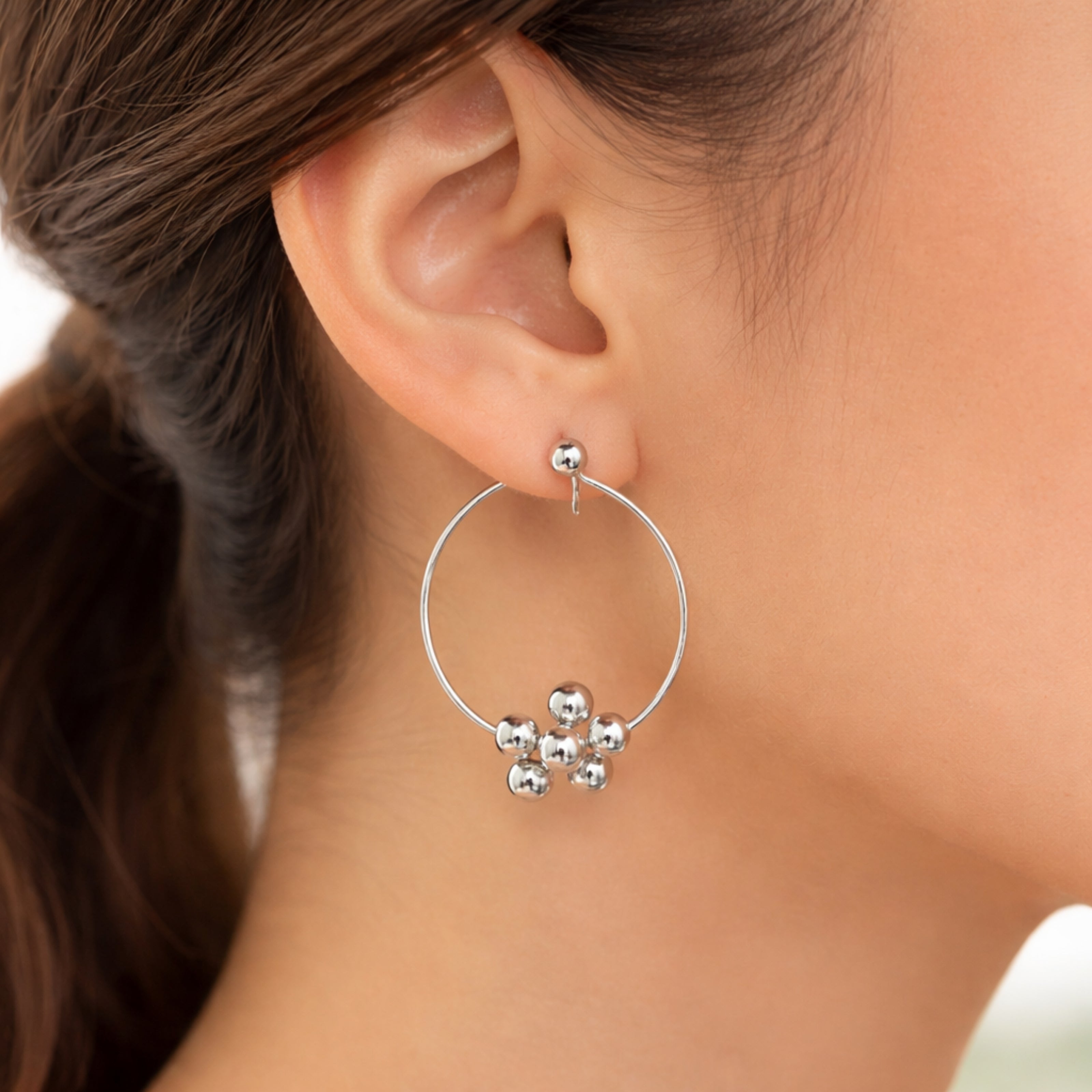 Cloud Cluster Hoop Earrings