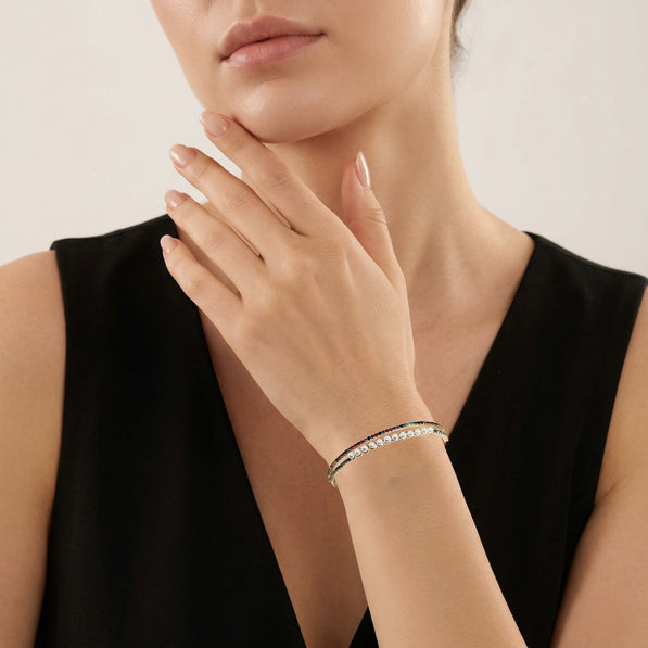 Multi Stone Pearl Bracelet