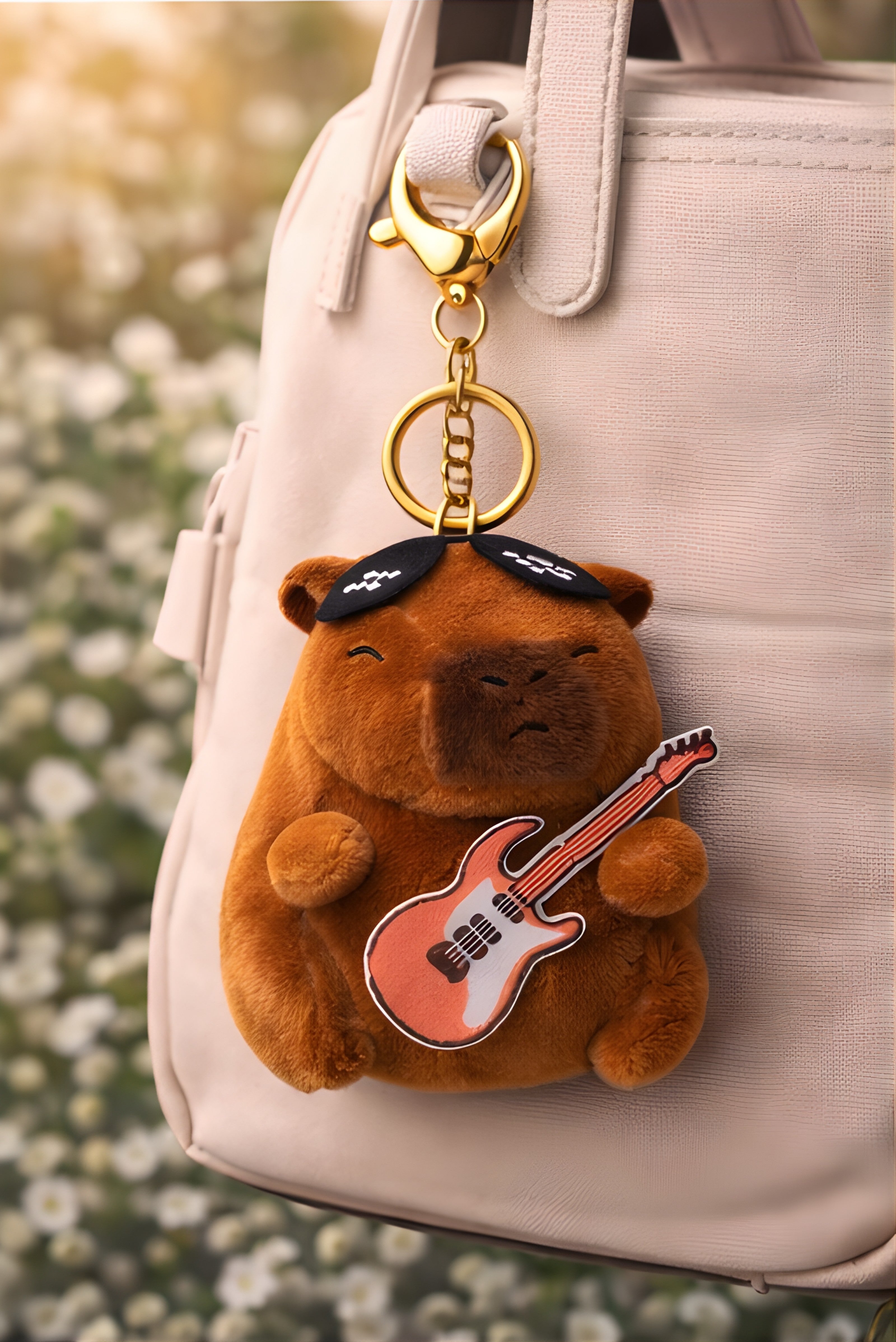 Groovy Pink Guitar Capybara