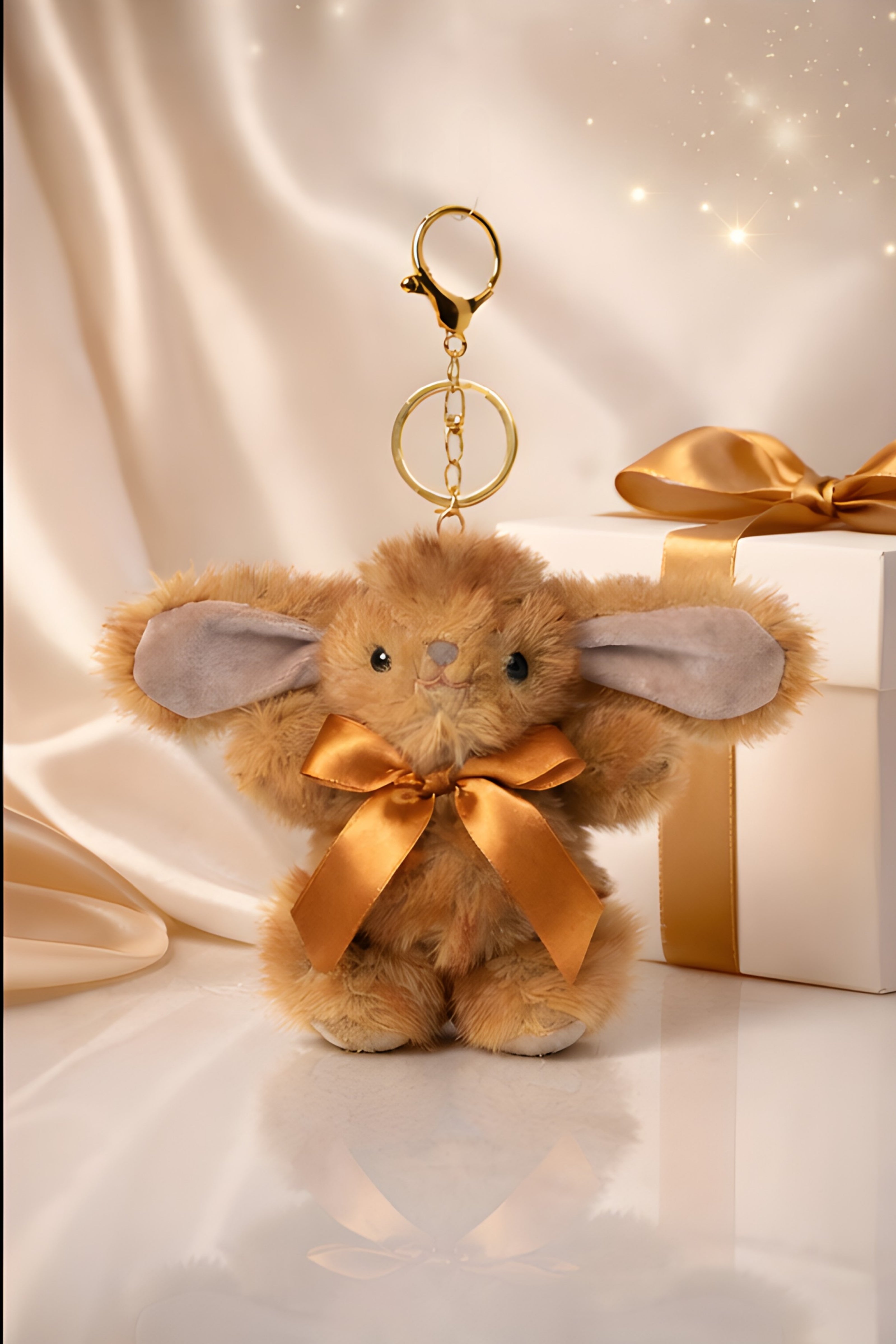 Fluffy Cocoa Brown Bunny Charm