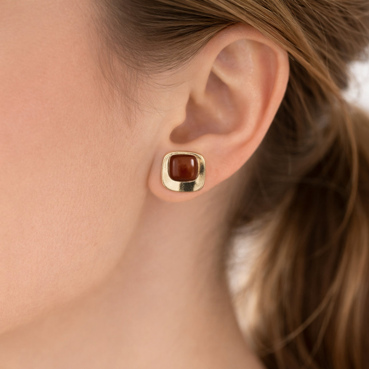 Bronze Block Earrings