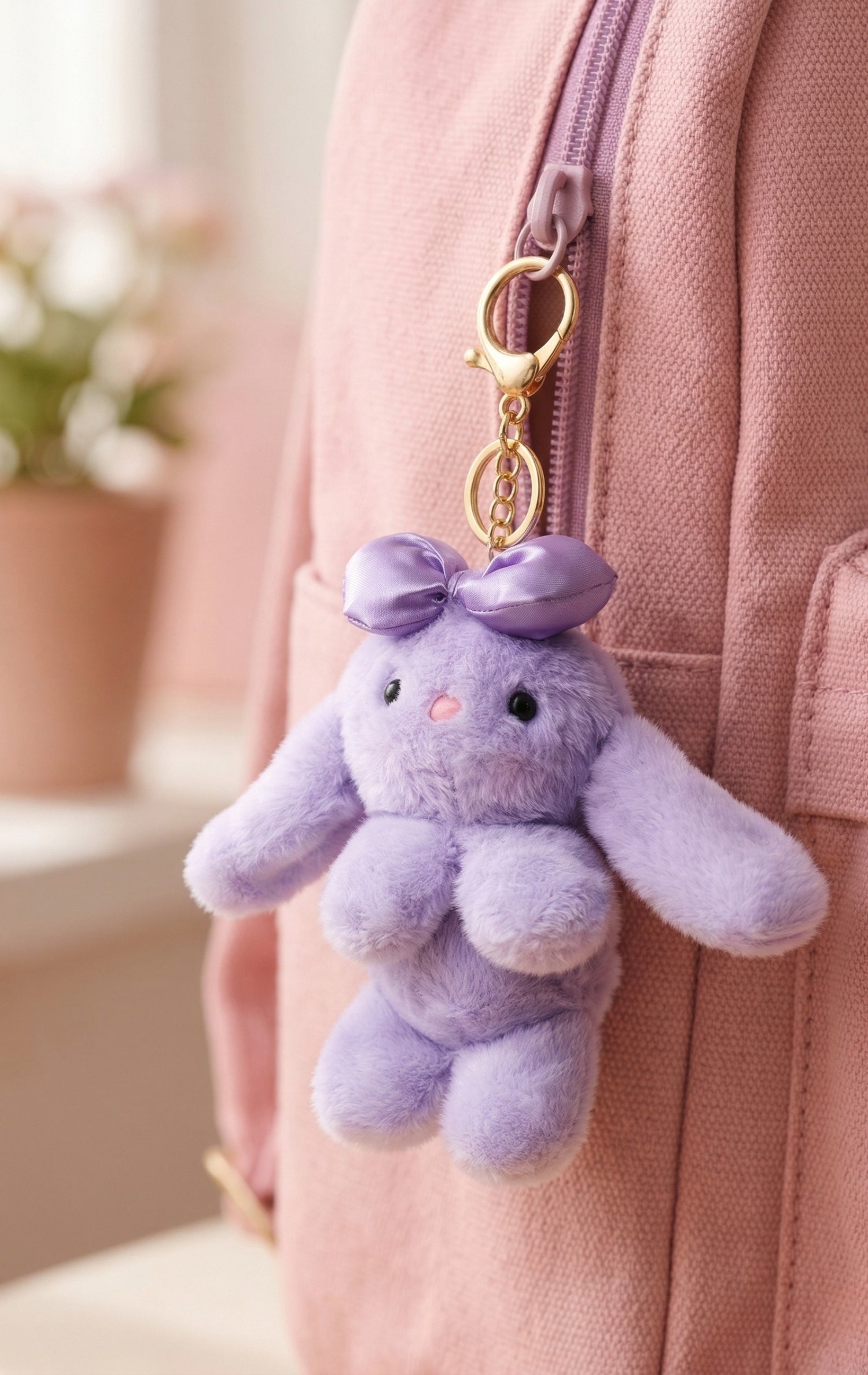 Lavender Bow Bunny Plush