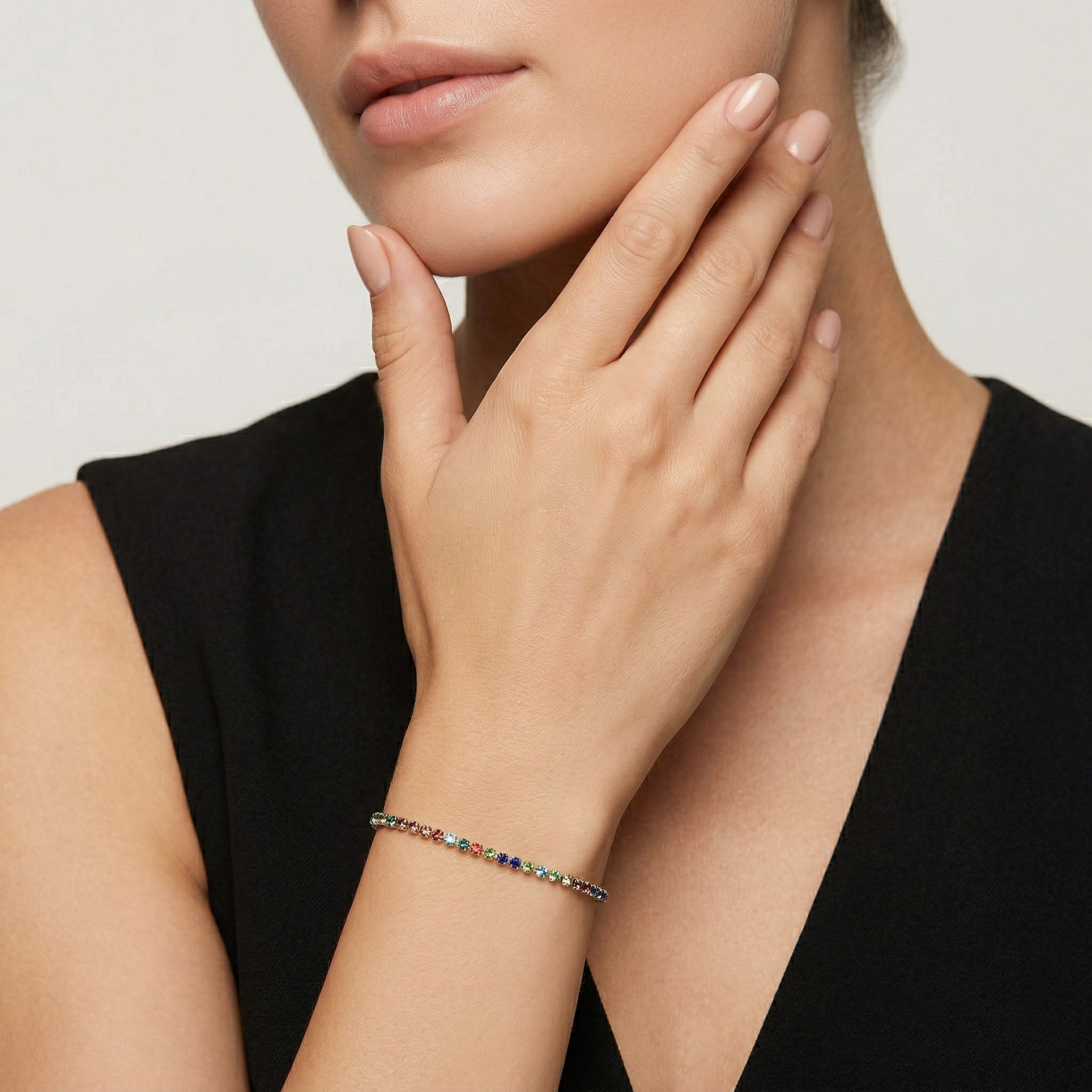 Multi Stone Cascade Bracelet