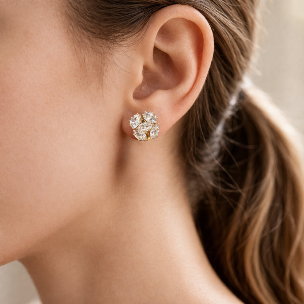Dual Glam Red Pearl Stud
