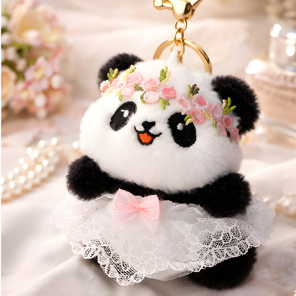 Floral Crown Panda Plush