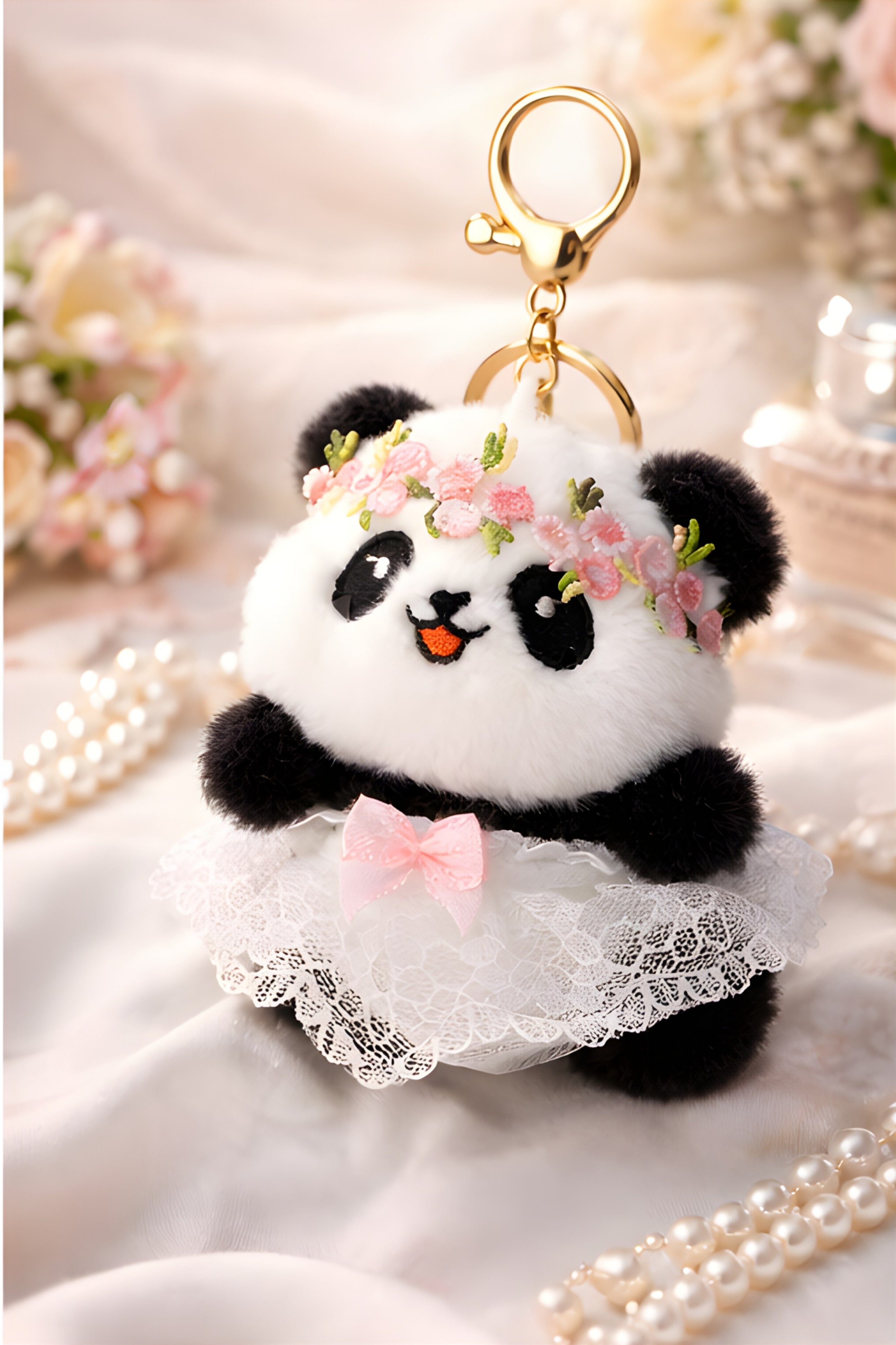 Floral Crown Panda Plush