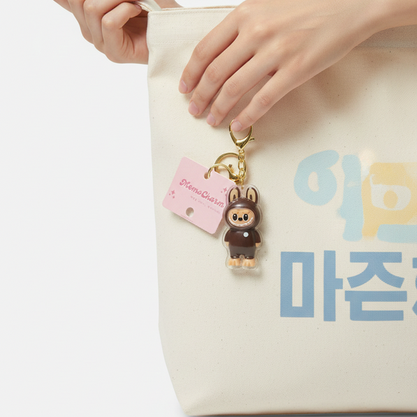Labubu MemoCharm | Acrylic Bag Charm| Kawaii Keychain for Totes & Backpacks