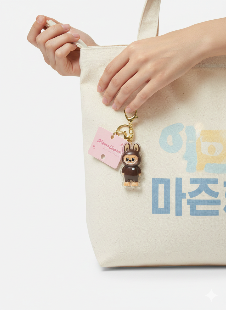 Labubu MemoCharm | Acrylic Bag Charm| Kawaii Keychain for Totes & Backpacks