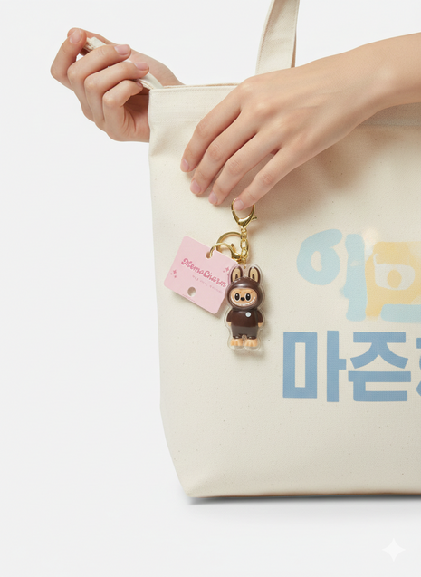 Labubu MemoCharm | Acrylic Bag Charm| Kawaii Keychain for Totes & Backpacks